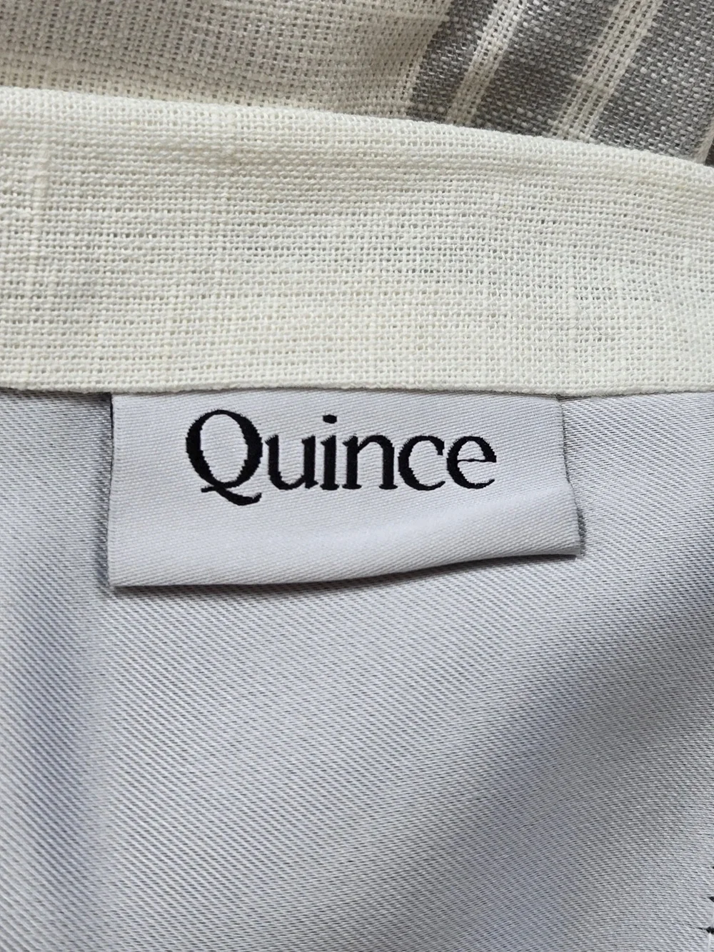 NWT QUINCE Set 2 48x96 Coastal Stripe Linen Cotton True Blackout Curtains 9202
